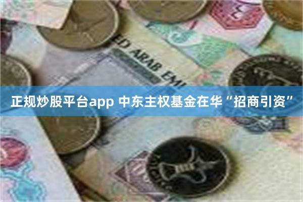 正规炒股平台app 中东主权基金在华“招商引资”